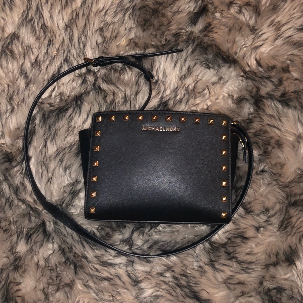Michael Kors Saffiano studded crossbody!